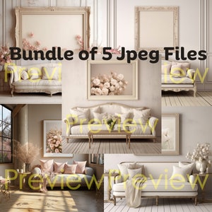 Shabby Chic Frame Mockup Bundle: Art Display (Digital Download)
