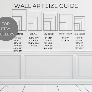 Wall Art Size Guide: Vertical Print Ratio Chart (Digital Download)