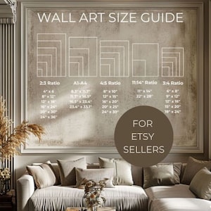 Wall Art Size Guide: Vertical Print Ratio Chart (Digital Download)