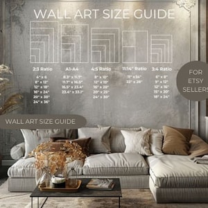 Wall Art Size Guide: Vertical Print & Frame Ratio Chart (Digital Download)