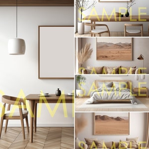 Minimalist Art Frame Mockup Bundle: Natural Light Room (Digital Download)