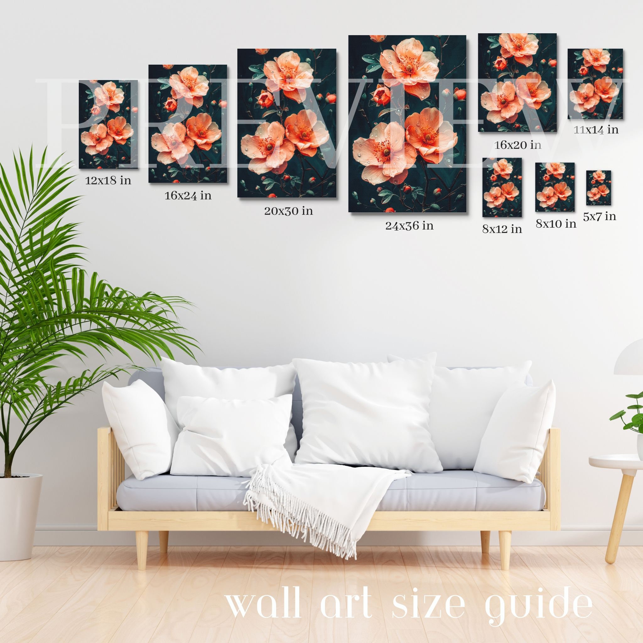 3 Editable Wall Art Size Guide Templates Art Size Guide Square Vertical ...