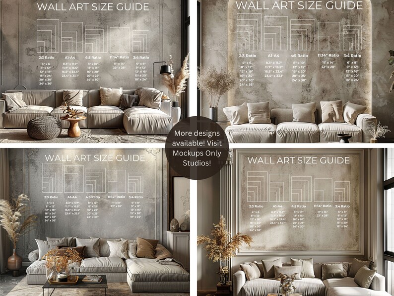 Wall Art Size Guide: Print & Frame Ratio Chart (digital Download) - Etsy