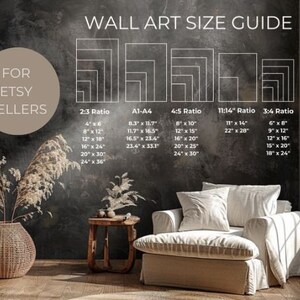 Wall Art Size Guide: Print & Frame Ratio Chart (Digital Download)