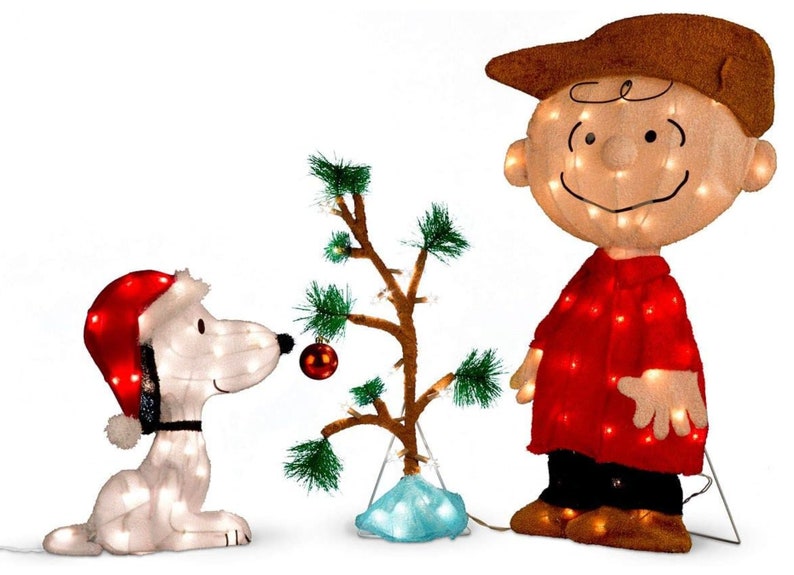 Christmas Yard Decoration 3pc Set 2D Charlie Brown and - Etsy