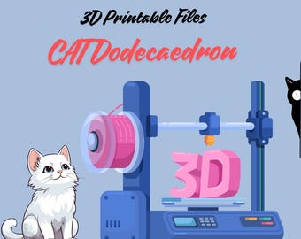 3Dプリント猫ハウスファイル | 幾何学的なペットベッドSTLプラン | AnimalDeLux | DIY十二面体猫用家具