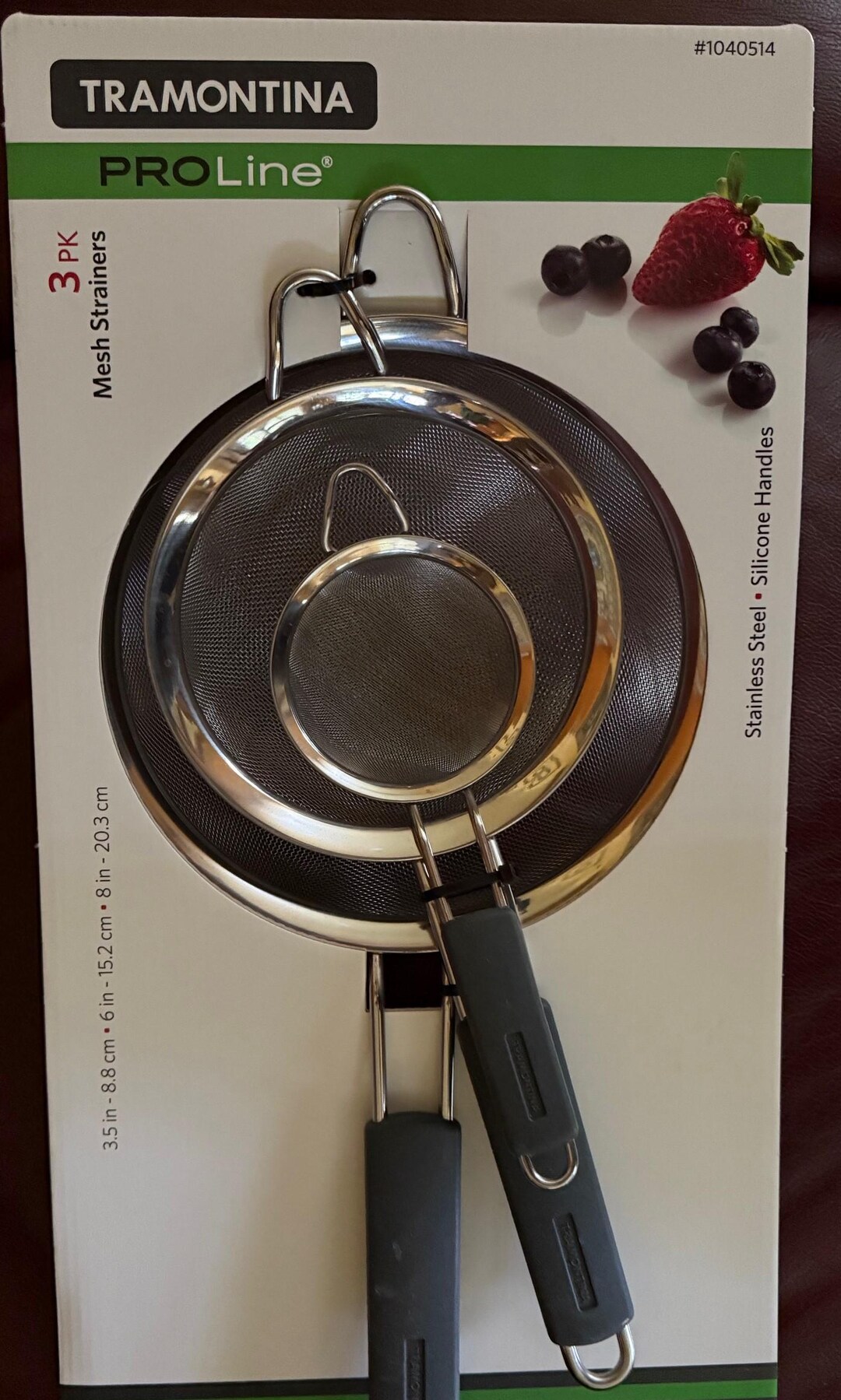 Tramontina 3er-Sieb-Set Aus Edelstahl – 1,25 L, 2,5 L & 4,5 L, Mit Mikroperforation, Spülmaschinenfest