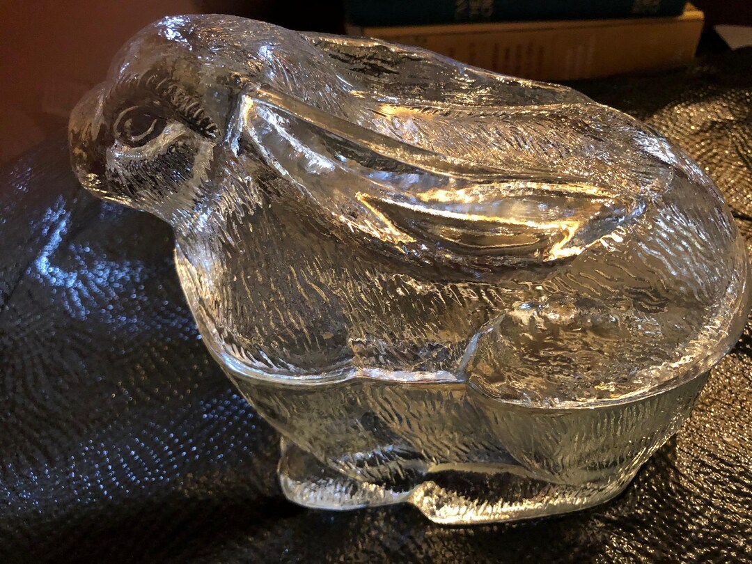 Glass Rabbit Candy Dish - C Ollectibel - Etsy