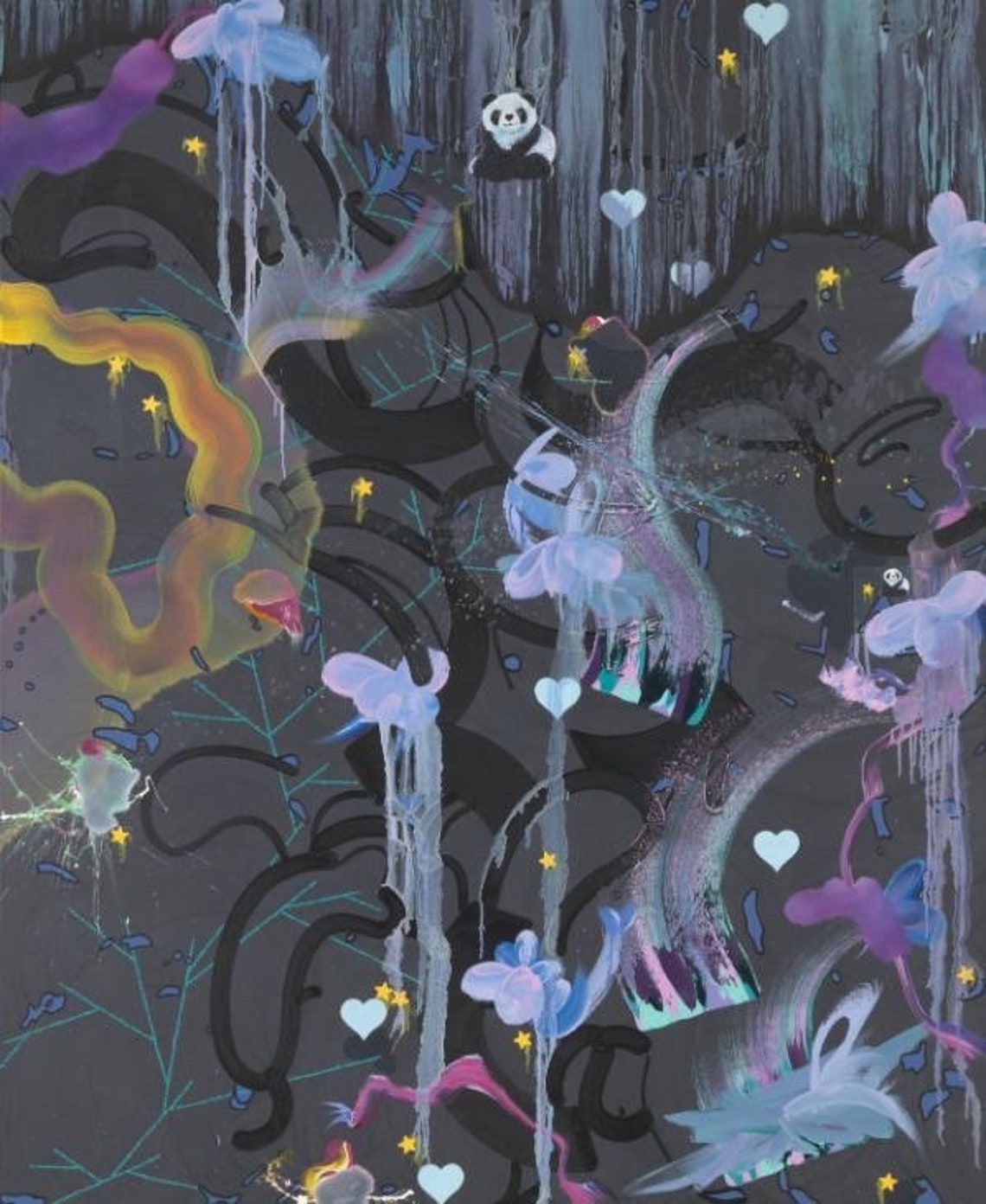 Fiona Rae Artist Royal Academy Works Canvas Wall Art Bedroom Decor ...