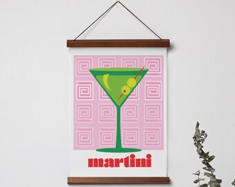 Martini Poster, Drink Poster, Digital Download, Home Decor, Food Art