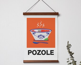 Pozole Poster, Soup Poster, Digital Download, Home Decor, Food Art, Mexican Food, Mexican Art