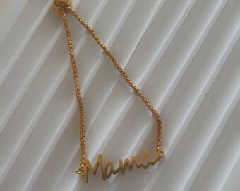 Bransoletka suwakowa Gold Script Mama