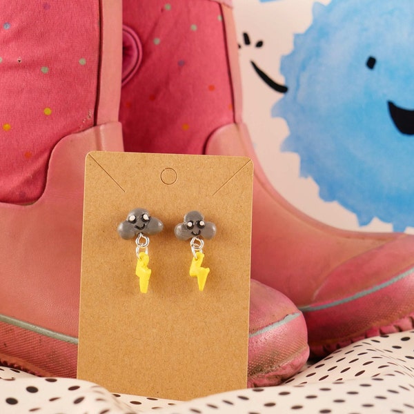 Adorable Rain Cloud Kawaii Animated Stud/Dangle Earrings