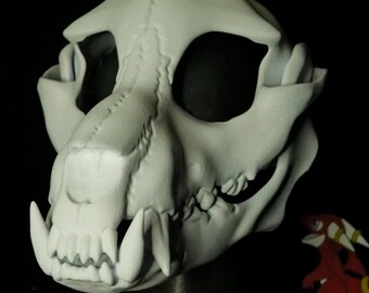 Furry Fursuit Head Base SkullWolf Head 3Dprint Moving jaw