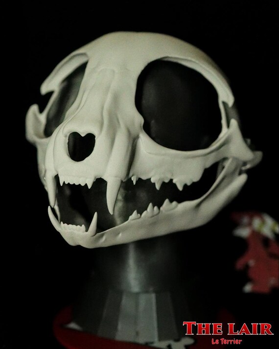 Furry Fursuit Head Base Skull Cat 3Dprint Moving jaw