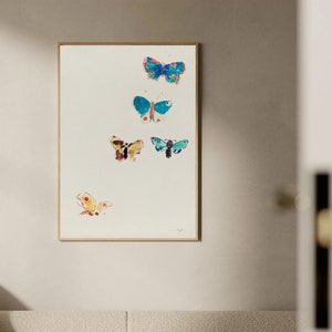 Butterfly Print, Butterfly Wall Art, Butterfly Sketch Art, Vintage Butterfly Print, Neutral Farmhouse Wall Decor, Antique Butterfly Drawing