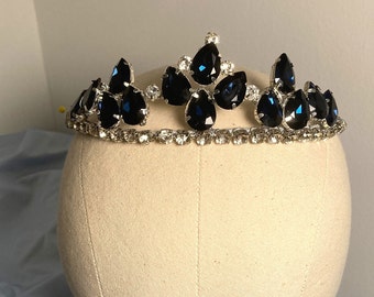 Midnight blue tiara for ballet, bridal, prom, costume