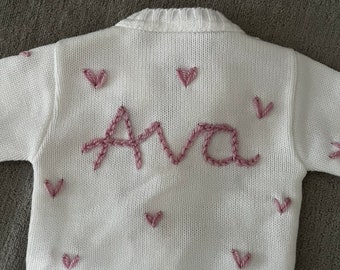 Personalised baby cardigans  |  newborn - 3-6 months | perfect special gift