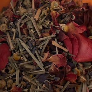 Self-Love Brew Herbal Tea – Handmade Floral Tea Blend with Rose, Lavender, Chamomile, Butterfly Pea – Witchy Self-Care Gift (30g)