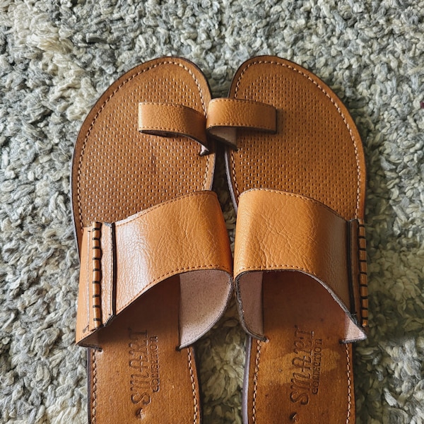 Brown leather sandals. Men leather sandals , African men sandals , leather shoes, beach shoes.