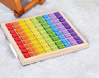 Engaging Montessori Wood Toys: Multiplication Table Set for Children - Great Preschool Math Teaching Aid and Gift Idea!