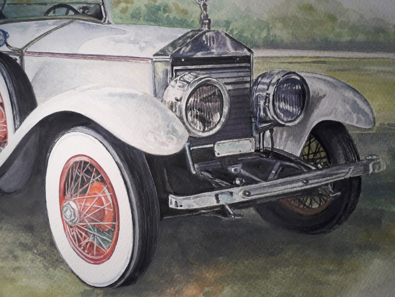 Original Watercolor Painting of a Classic Car 1930's Ford in White - Etsy