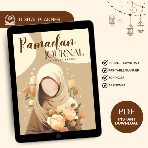 Digitales Ramadan Journal von EmaanEbooks, Ramadan Journaling, Ramadan Arbeitsbuch, Digitales Islamisches Ebook