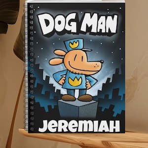 Cuaderno espiral personalizable con diseño de hombre perro: regalo de regreso a la escuela para niños y fanáticos de hombre perro, gran regalo para fanáticos de hombre perro, papelería linda, regreso a la escuela