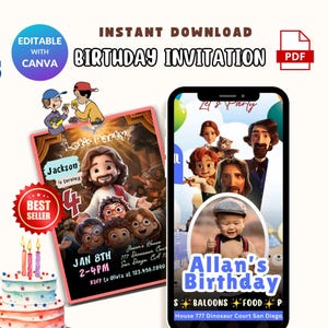 Invitación de cumpleaños del Rey de Reyes / Invitación editable para fiesta religiosa / Descarga instantánea / Con temática de Dios / Plantilla imprimible