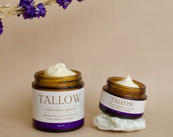 Tallow Lavendel - Bio Grassgefüttert Rindertalg Balm/Creme aus Deutschland(Bodensee),mit kaltgpresstem Lavendelöl,100% natürliche Hautpflege