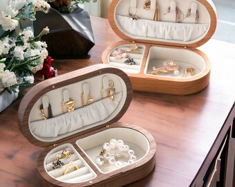 Vintage houten sieradendoos | Houten juwelendoos | voor meisjes | Oorbel Armband Ketting Ring Opbergdoos | cadeau voor haar