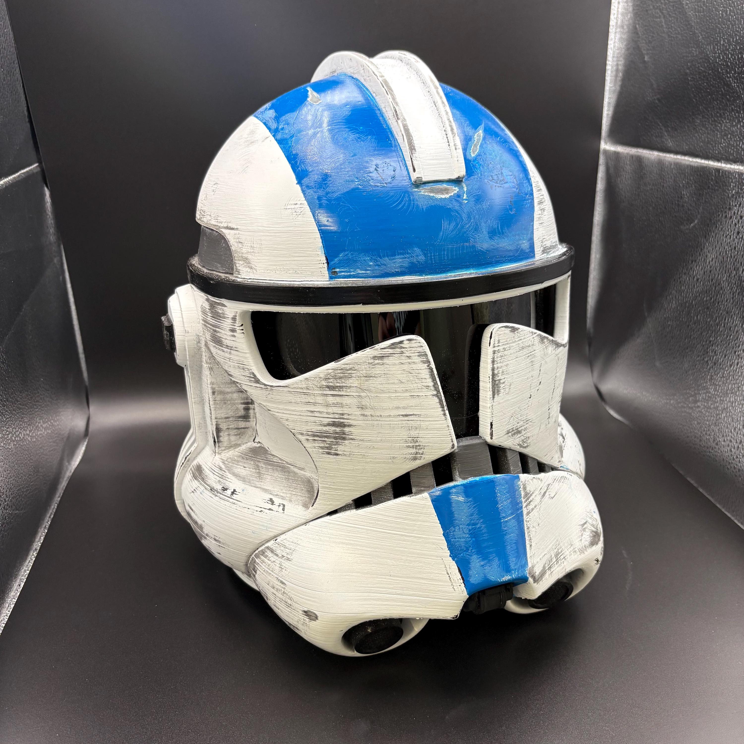 501st style clone trooper helmet 3d printed (Battle damaged design)