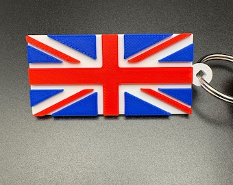 3D gedruckter Union Jack-Schlüsselanhänger: Britische Flagge Schlüsselanhänger