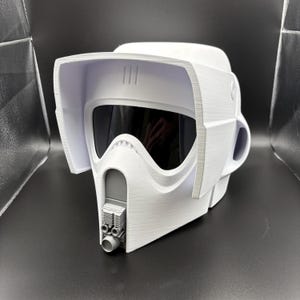 3D Printed Biker Scout Helmet | Star Wars Cosplay Armor | Full-Size Trooper Helmet Prop | Unpainted DIY Kit | Mandalorian Costume Accessory