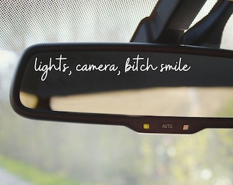 Sassy Rear View Mirror Decal | Motivational Car Sticker | Funny Window Quote for Drivers