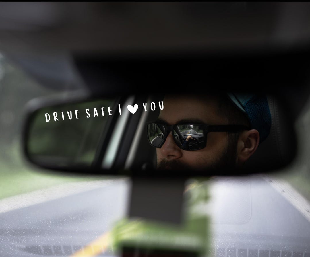 3pcs I Love You, Drive Safe Rear View Mirror Sticker