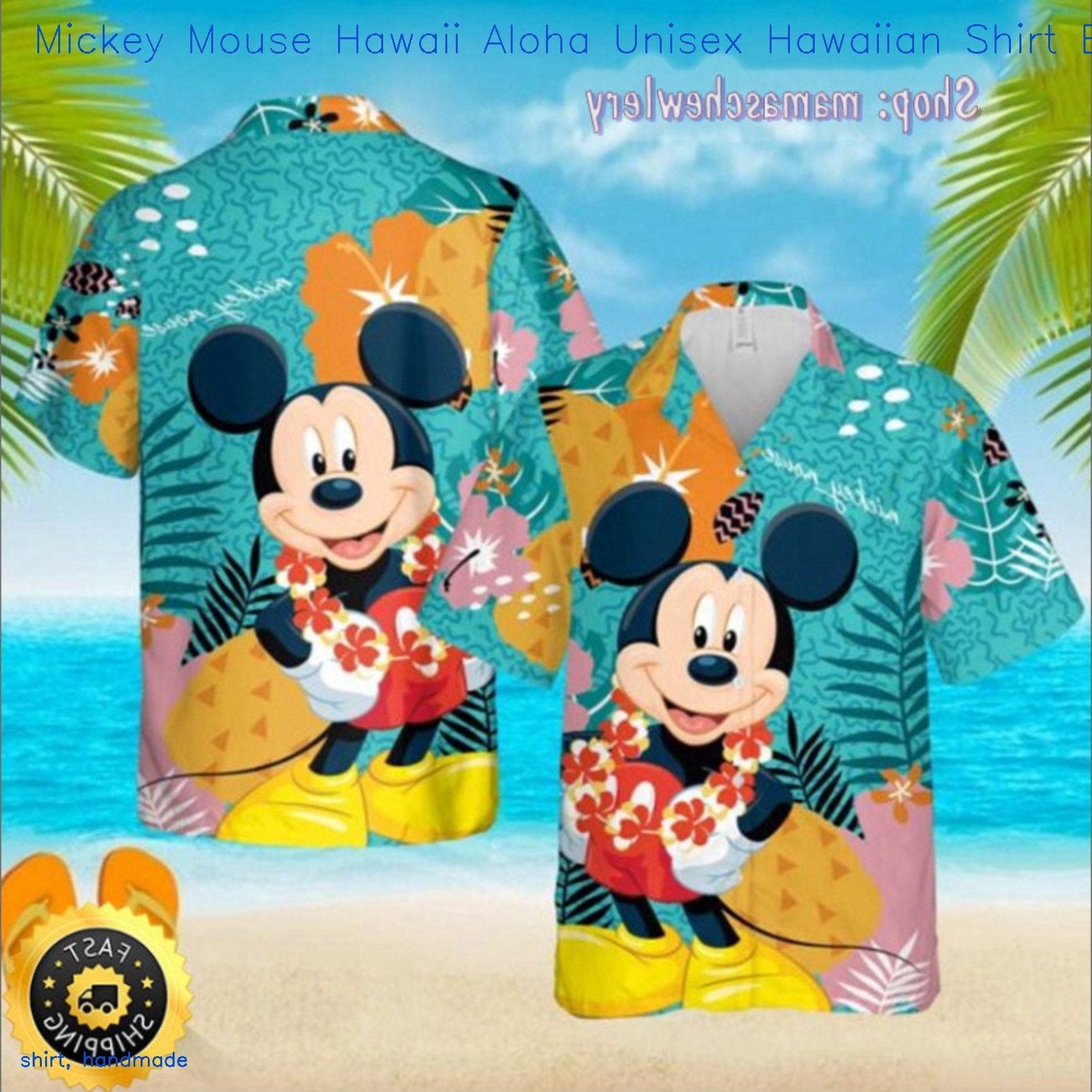 Mickey Mouse Hawaii Aloha Unisex Hawaiian Shirt Beach Tropical Aloha Shirt