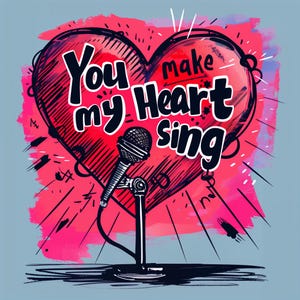 Tarjeta romántica, tarjeta de San Valentín, tarjeta de aniversario, tarjeta de corazón: haces que mi corazón cante