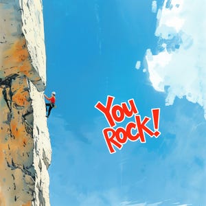 Carte de voeux d'alpiniste, carte d'anniversaire, carte de félicitations, carte d'escalade - You rock !