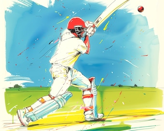 Cricket Player Card - Cricket Greetings Card