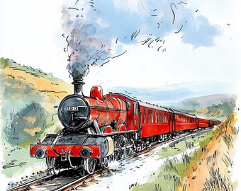Steam Train Card - Greetings Card, Birthday Card, Train Card, Train Birthday Card, Classic Steam Train Card
