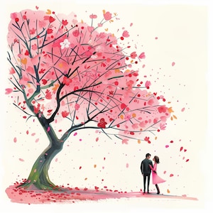 Tarjeta romántica, hermosa, tarjeta de aniversario, tarjeta de San Valentín, flor de primavera, tarjeta de felicitación