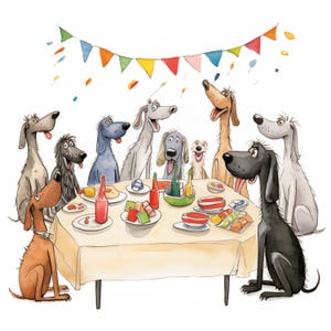Cartão de aniversário engraçado para festa de aniversário de cachorro