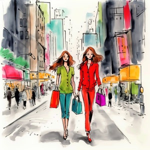 Love Shopping Wenskaart, kaart voor haar, Shopping Card