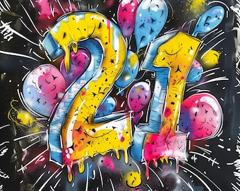 21st Birthday Card - Happy Birthday - 21 Year Old, Greetings Card, Birthday Card