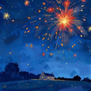 Biglietto di auguri per fuochi d'artificio di celebrazione
