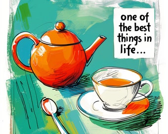 Tea Lover Greetings Card, Yorkshire Tea