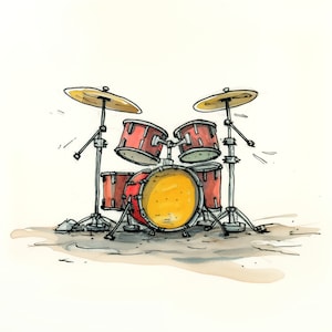 Drums Greetings Card - Drum Kit Card perfect for a Drummer