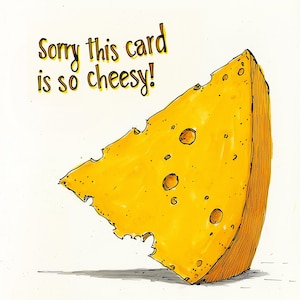 Tarjeta divertida, tarjeta tonta, tarjeta cursi, tarjeta para un amante del queso, tarjeta de felicitación, tarjeta de queso