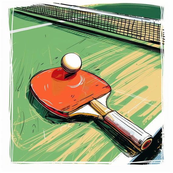 Table Tennis Card - Blank Greetings Card